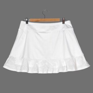 Tommy Bahama Active Womens L White‎ Stretchy Comfort Ruffle Athletic Skort